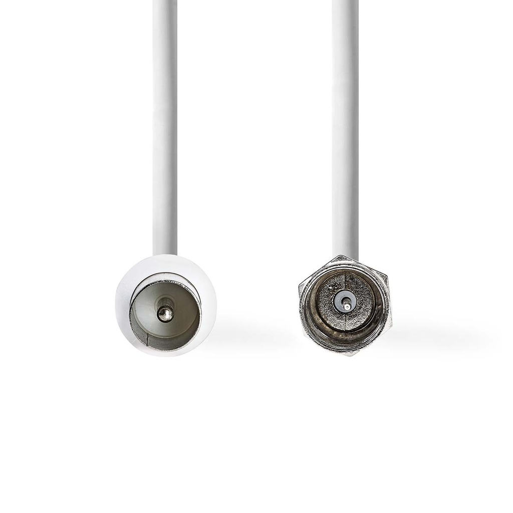 Nedis CSGL41800WT30 Coax-kabel F - Coax Vernikkeld 75 Ohm Dubbel Afgeschermd 3m Wit 
