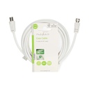 Nedis CSGL41800WT30 Coax-kabel F - Coax Vernikkeld 75 Ohm Dubbel Afgeschermd 3m Wit 