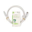 Nedis CSGL4500WT15 Coax- en CAT6-Combikabel Vernikkeld RG58 75 Ohm Dubbel Afgeschermd 1.5m Wit