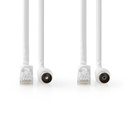 Nedis CSGL4500WT50 Coax- en CAT6-Combikabel Vernikkeld RG58 75 Ohm Dubbel Afgeschermd 5m Wit