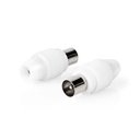Nedis CSGP40903WT Coax Connector Vernikkeld 75 Ohm Schroef 7.0 mm Maximale diameter Wit 2 Stuks