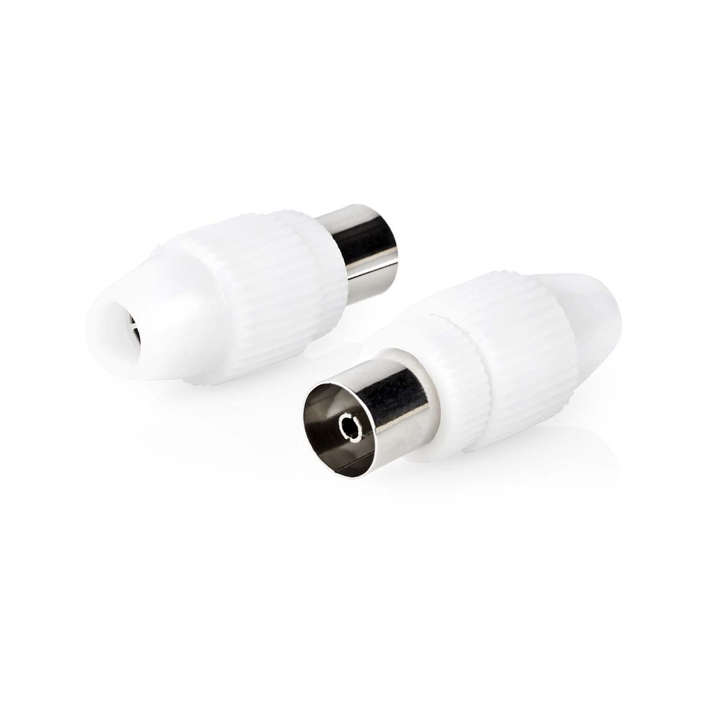 Nedis CSGP40923WT Coax Connector Vernikkeld 75 Ohm 7.0 mm Maximale diameter Wit 2 Stuks