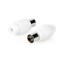 Nedis CSGP40923WT Coax Connector Vernikkeld 75 Ohm 7.0 mm Maximale diameter Wit 2 Stuks