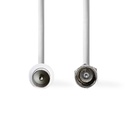 Nedis CSGP41800WT100 Coax-kabel F - Coax Vernikkeld 30 dB 75 Ohm Dubbel Afgeschermd 10m Wit 