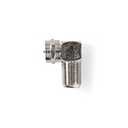 Nedis CSGP41942ME Coax-Adapter F - F Vrouwelijk Vernikkeld 75 Ohm Haaks Zilver 10 Stuks 