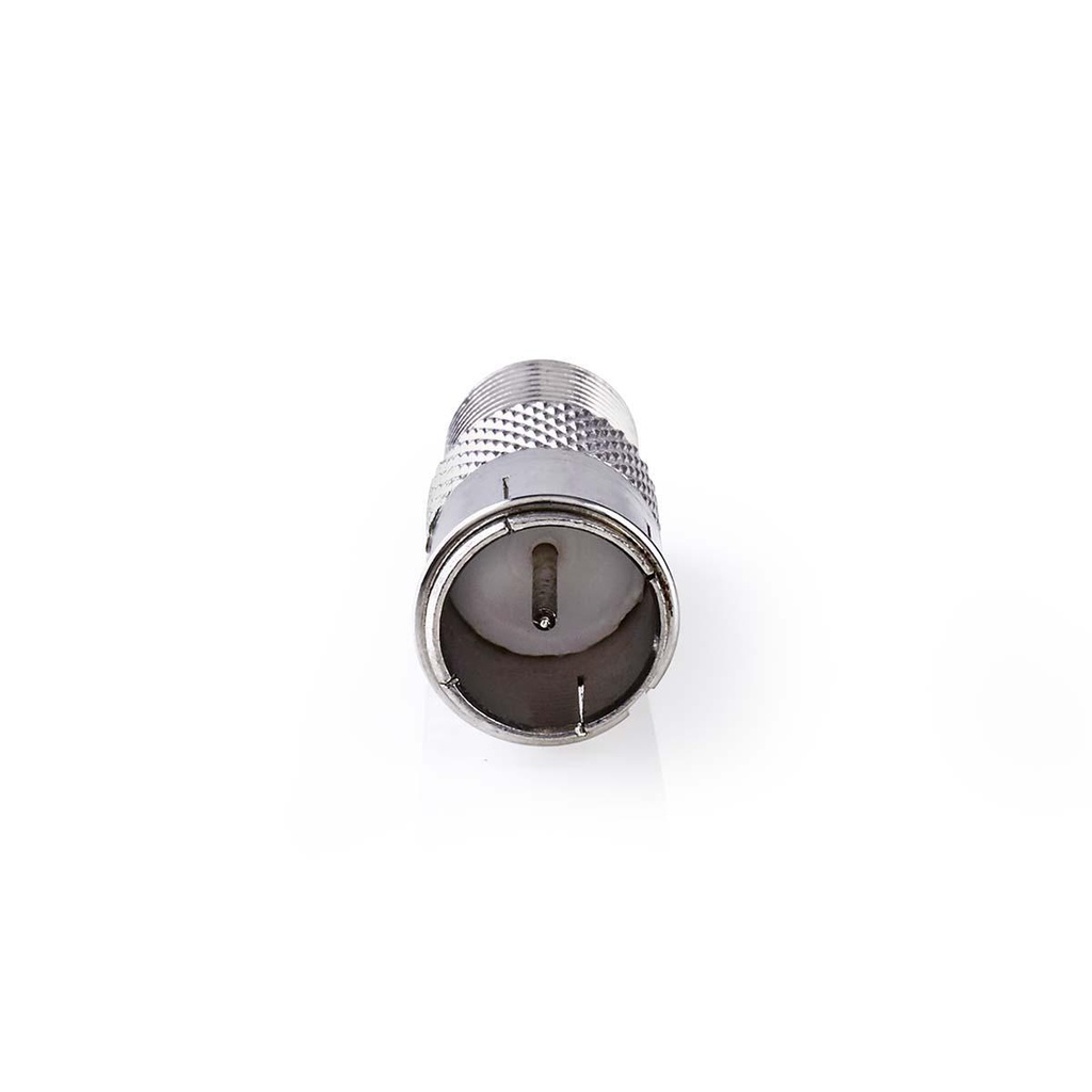 Nedis CSGP41956ME Coax-Adapter F-Quick - F Vernikkeld 75 Ohm Zilver 10 Stuks