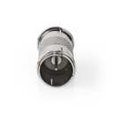 Nedis CSGP41958ME Coax-Adapter 2x F-Quick Vernikkeld 75 Ohm Zilver 10 Stuks