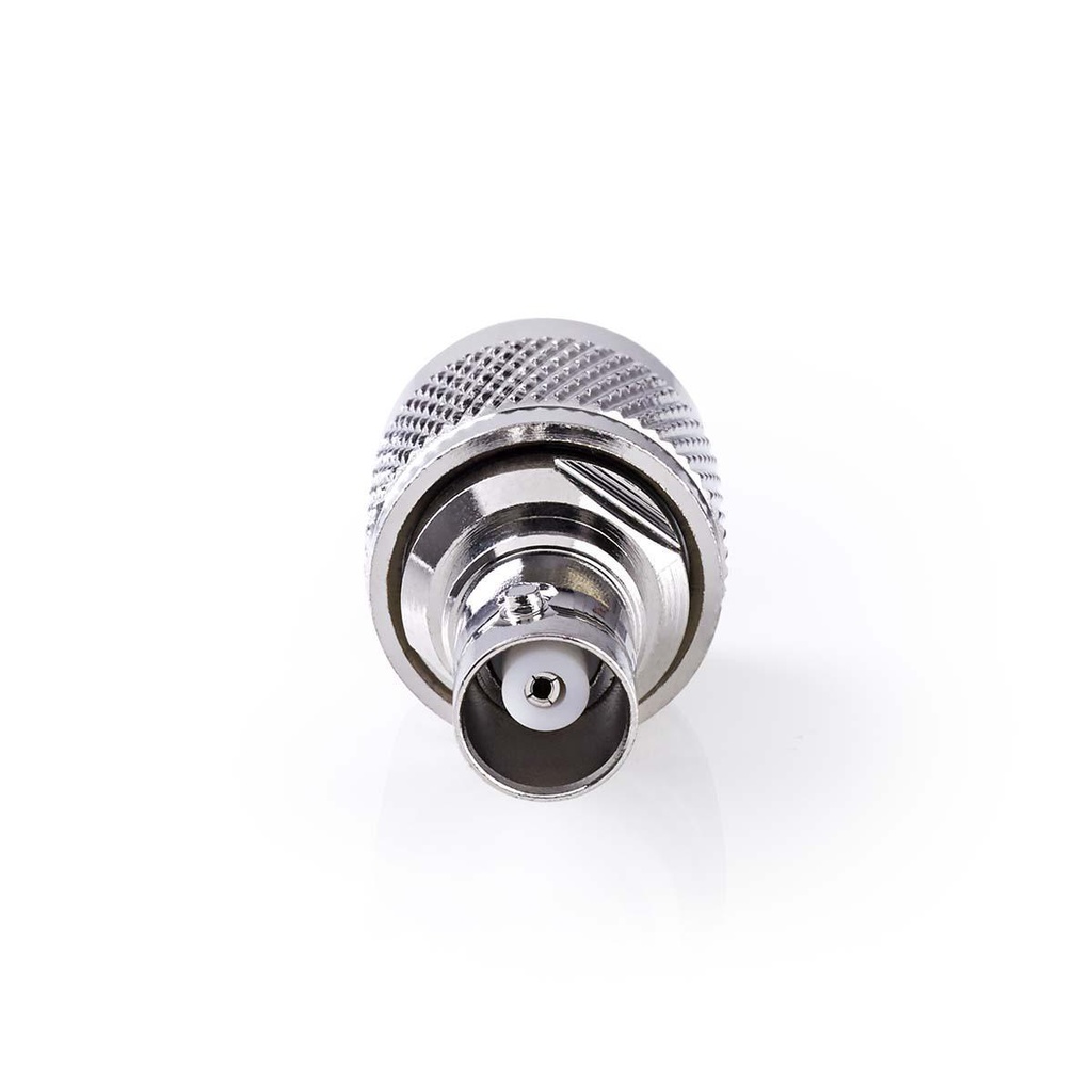 Nedis CSGP42940ME Coax-Adapter N - BNC Vrouwelijk Vernikkeld 50 Ohm Zilver 10 Stuks 
