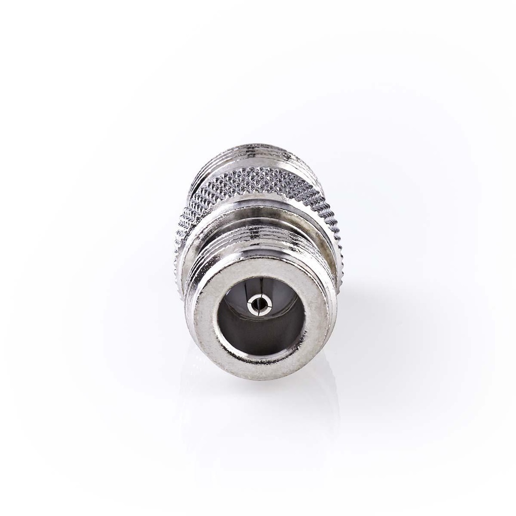 Nedis CSGP42950ME Coax-Adapter 2x N-Vrouwelijk Vernikkeld 75 Ohm Zilver 10 Stuks