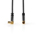 Nedis CSTB40015WT50 Coaxkabel Verguld 75 Ohm Viervoudig Afgeschermd 5m Zwart