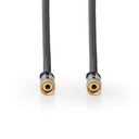 Nedis CSTB41000GY50 Coax-kabel F Verguld 75 Ohm Viervoudig Afgeschermd 5m Zwart