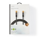 Nedis CSTB41000GY50 Coax-kabel F Verguld 75 Ohm Viervoudig Afgeschermd 5m Zwart