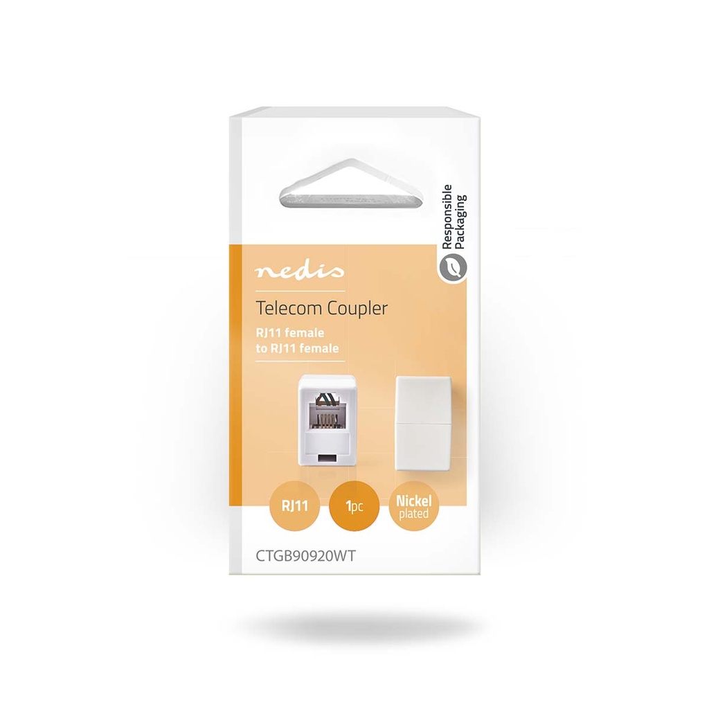 Nedis CTGB90920WT Netwerkkoppeling RJ11 Onafgeschermd Wit