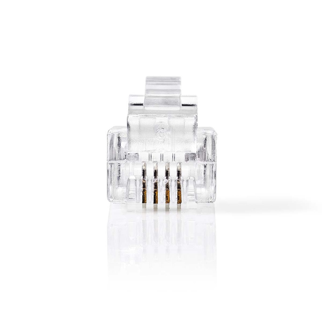 Nedis CTGB90923TP RJ11 Connector Verguld Transparant10 Stuks