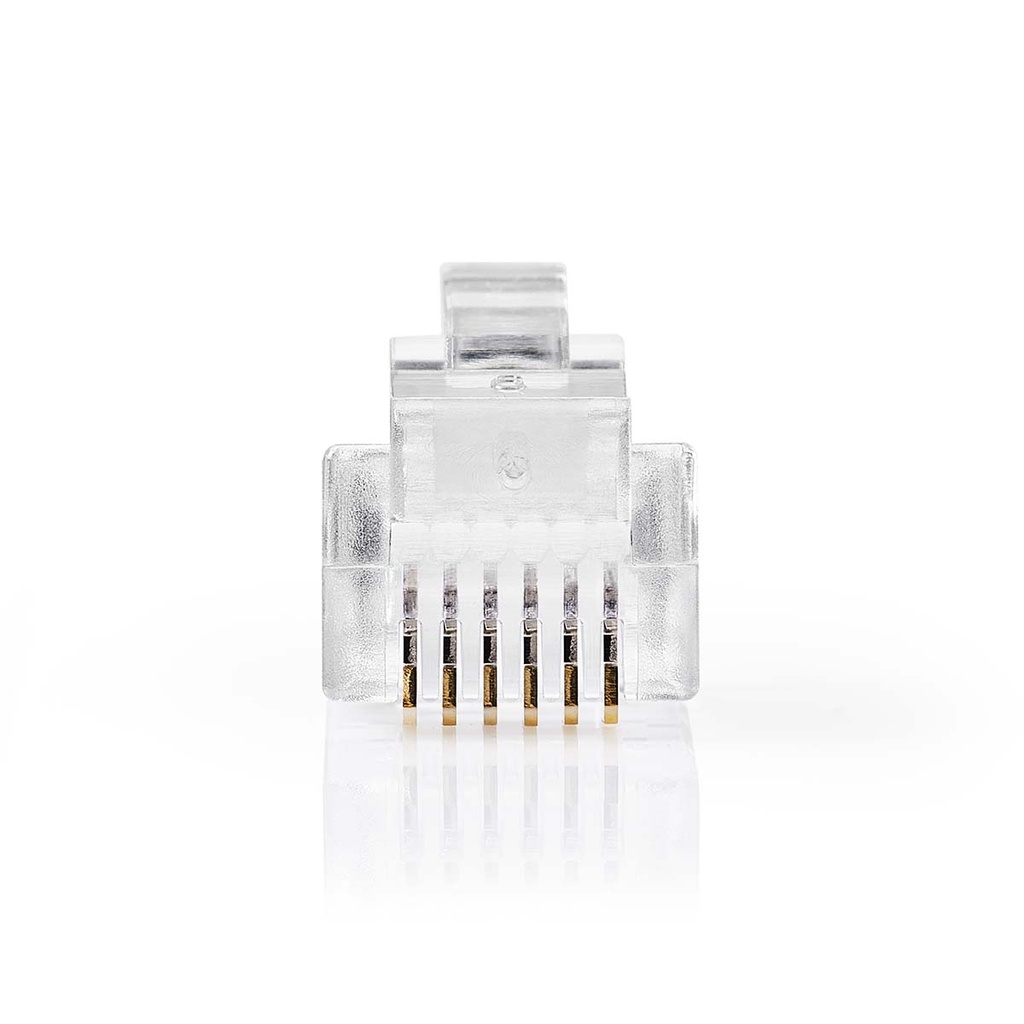 Nedis CTGB90933TP RJ12  Connector Verguld Transparant 10 Stuks