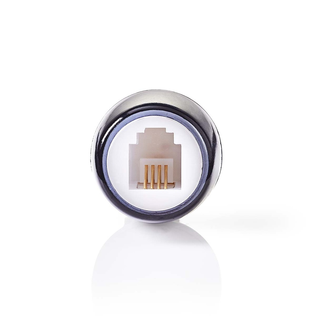 Nedis CTGB90950BK Anti-Twist Telecom-Adapter | Type Aansluiting: RJ10 | Type adapter: Adapter | PVC | Transparant / Zwart
