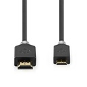 Nedis CVBW34500AT20 HDMI 2.0-Kabel met Ethernet HDMI - Mini-HDMI 4K@60Hz 18 Gbps 2m Zwart
