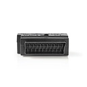Nedis CVGB31902BK SCART-Adapter SCART Mannelijk - 3x RCA vrouwelijk Vernikkeld Schakelbaar Zwart