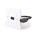 Nedis CVGB34950WT HDMI 2.0 Wandcontactdoos 4K@60Hz 18Gbps Verguld Wit
