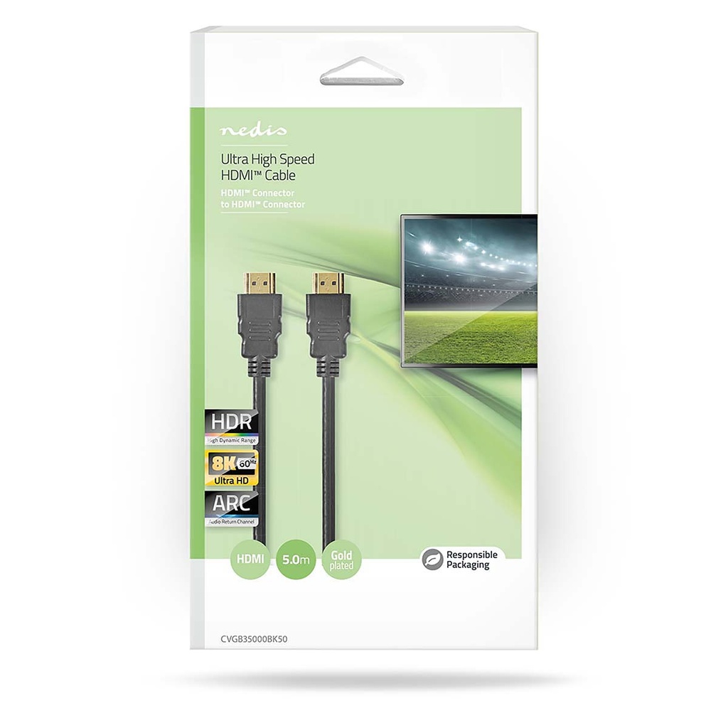Nedis CVGB35000BK50 ​​HDMI 2.1-Kabel 8K@60Hz 48 Gbps 5m Zwart