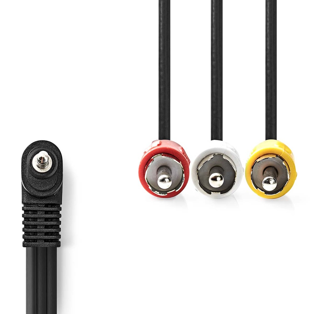Nedis CVGL22400BK10 Audio-Videokabel 3,5 mm Jack - 3x RCA Vernikkeld 1m Zwart
