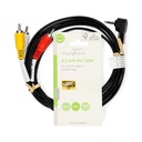 Nedis CVGL22400BK20 Audio-Videokabel 3,5 mm Jack - 3x RCA  Vernikkeld 2m Zwart