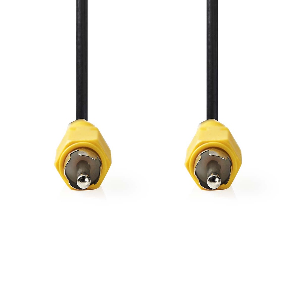 Nedis CVGL24100BK50 Composiet Videokabel RCA Vernikkeld 480p 5m Zwart