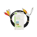 Nedis CVGL24305BK20 Composiet Videokabel 3x RCA Vernikkeld 480p 2m Zwart