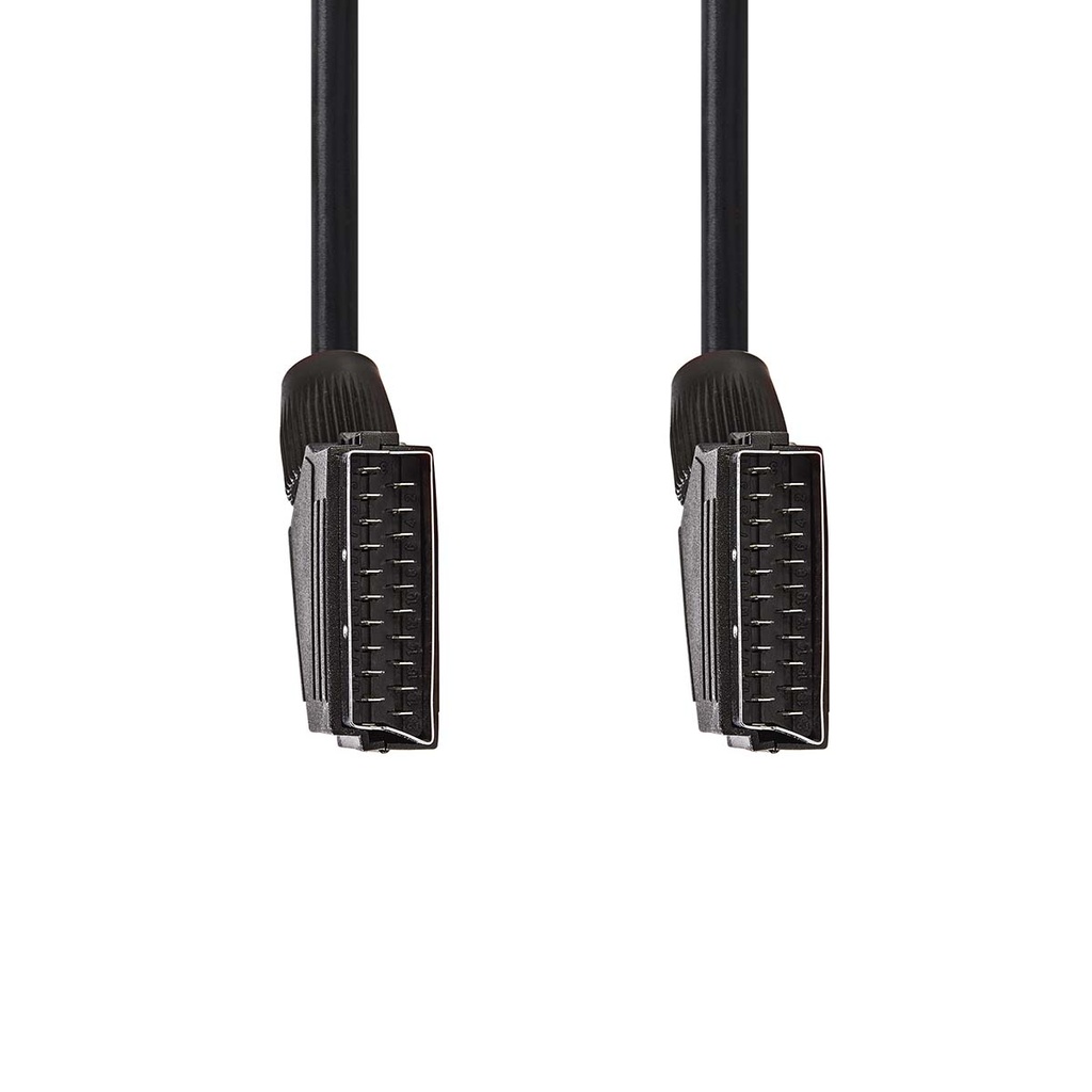 Nedis CVGL31001BK15 SCART-Kabel Vernikkeld 480p 1.5m Zwart