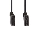 Nedis CVGL31001BK15 SCART-Kabel Vernikkeld 480p 1.5m Zwart