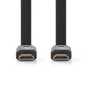 Nedis CVGL34100BK100 ​​HDMI 1.4-Kabel met Ethernet 4K@30Hz 10.2 Gbps 10m Plat Zwart 