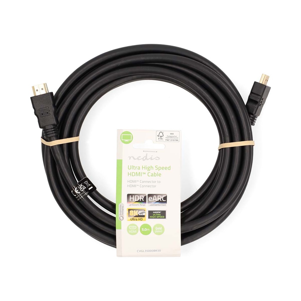 Nedis CVGL35000BK50 HDMI 2.1-Kabel 8K@60Hz 48 Gbps 5m Zwart