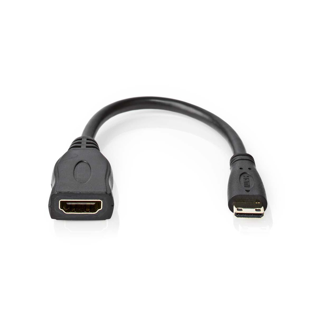 Nedis CVGP34590BK02 ​​HDMI 1.4-Kabel HDMI Vrouwelijk - Mini-HDMI 4K@30Hz 10.2 Gbps 20cm Zwart 