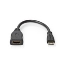 Nedis CVGP34590BK02 ​​HDMI 1.4-Kabel HDMI Vrouwelijk - Mini-HDMI 4K@30Hz 10.2 Gbps 20cm Zwart 