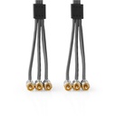 Nedis CVTB24300GY20 Composiet Videokabel 3x RCA Verguld 480p 2m Grijs 
