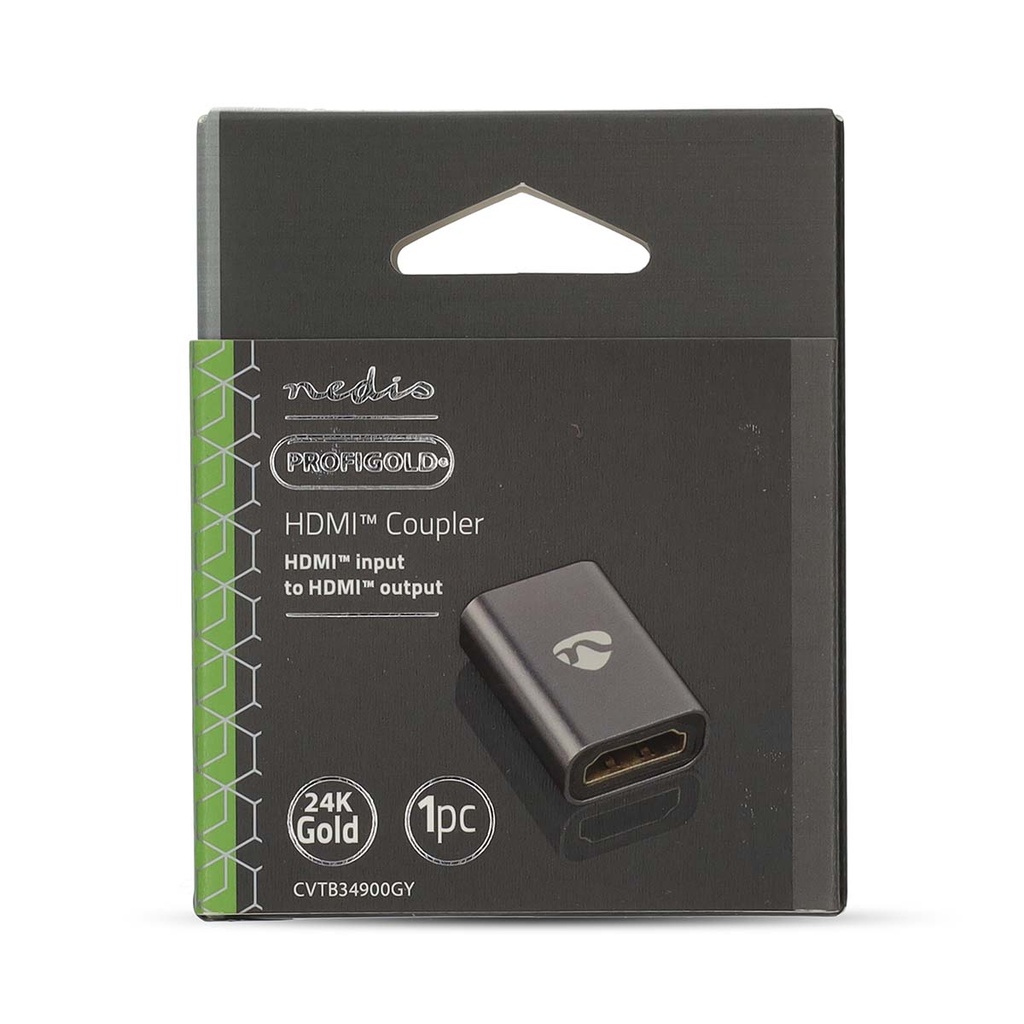 Nedis CVTB34900GY HDMI 1.4-Adapter 2x HDMI Vrouwelijk 4K@30Hz 10.2 Gbps Grijs