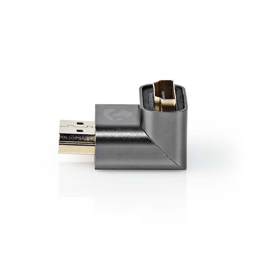 Nedis CVTB34901GY HDMI 2.0-Adapter HDMI - HDMI Vrouwelijk Verguld Haaks Grijs