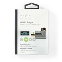 Nedis CVTB34901GY HDMI 2.0-Adapter HDMI - HDMI Vrouwelijk Verguld Haaks Grijs