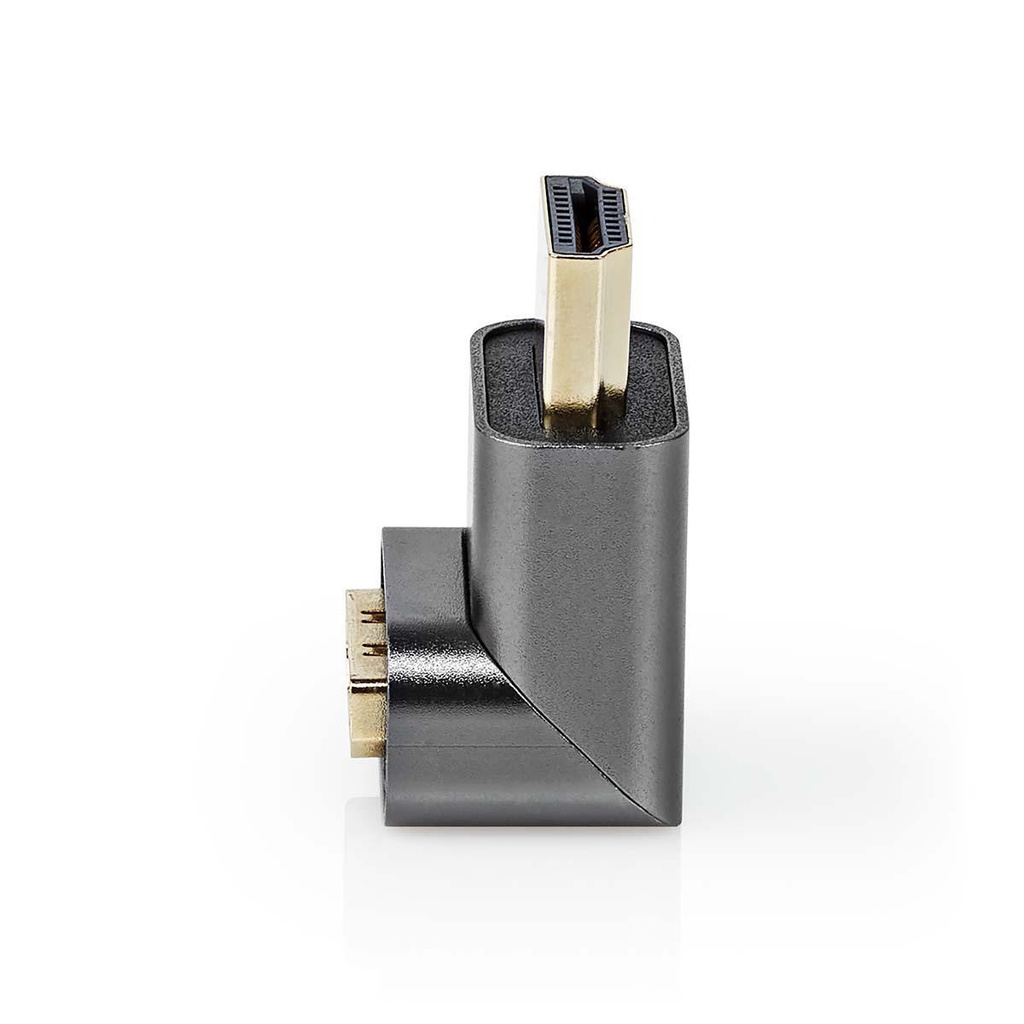 Nedis CVTB34902GY HDMI 2.0-Adapter HDMI - HDMI Vrouwelijk Verguld 270° Haaks Grijs