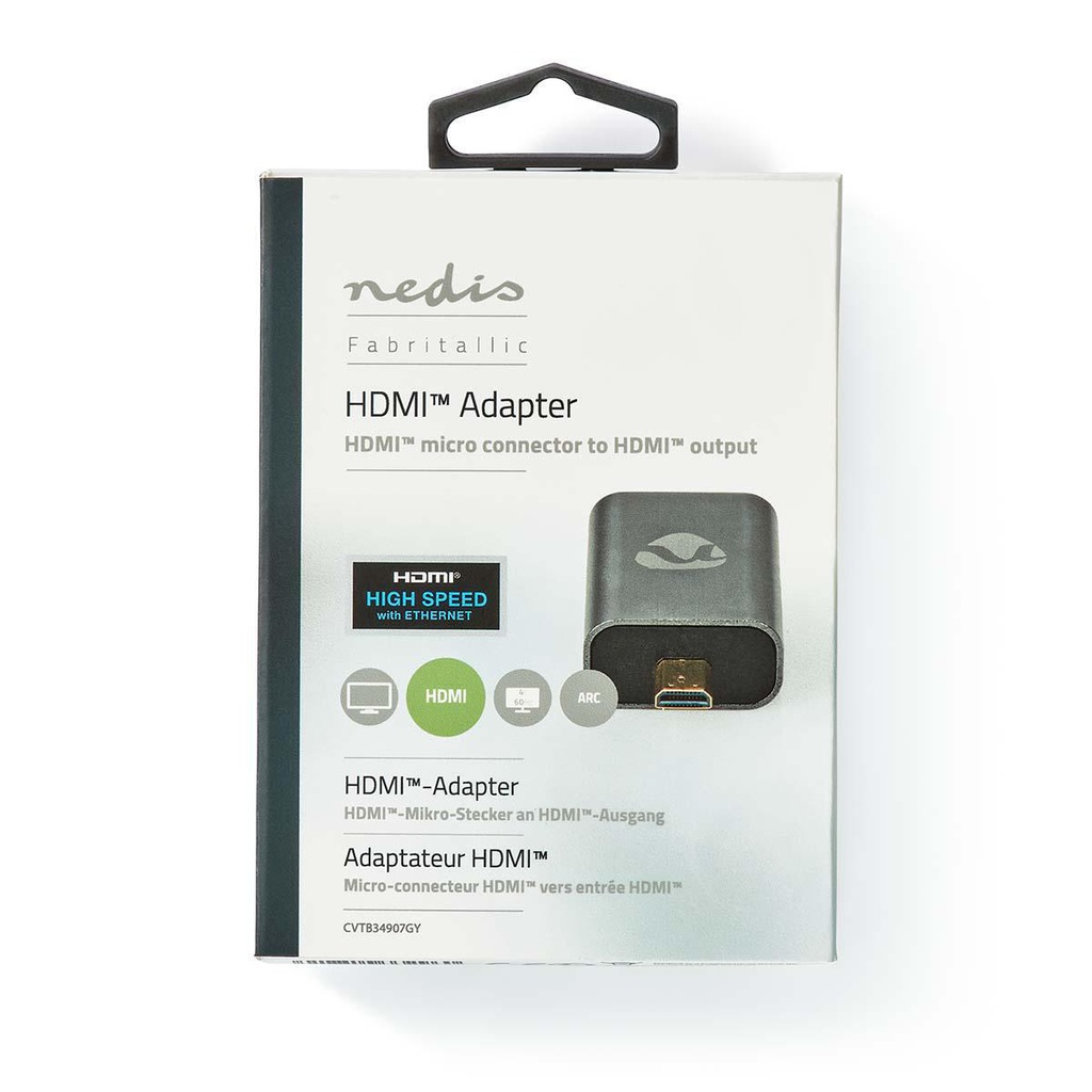 Nedis CVTB34907GY HDMI 2.0-Adapter HDMI Vrouwelijk - Micro-HDMI Verguld Grijs