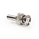 Nedis CVVC01903ME BNC-Connector Vernikkeld 50 Ohm Twist-On Diameter kabelinvoer: 5.0mm Zilver 25 Stuks