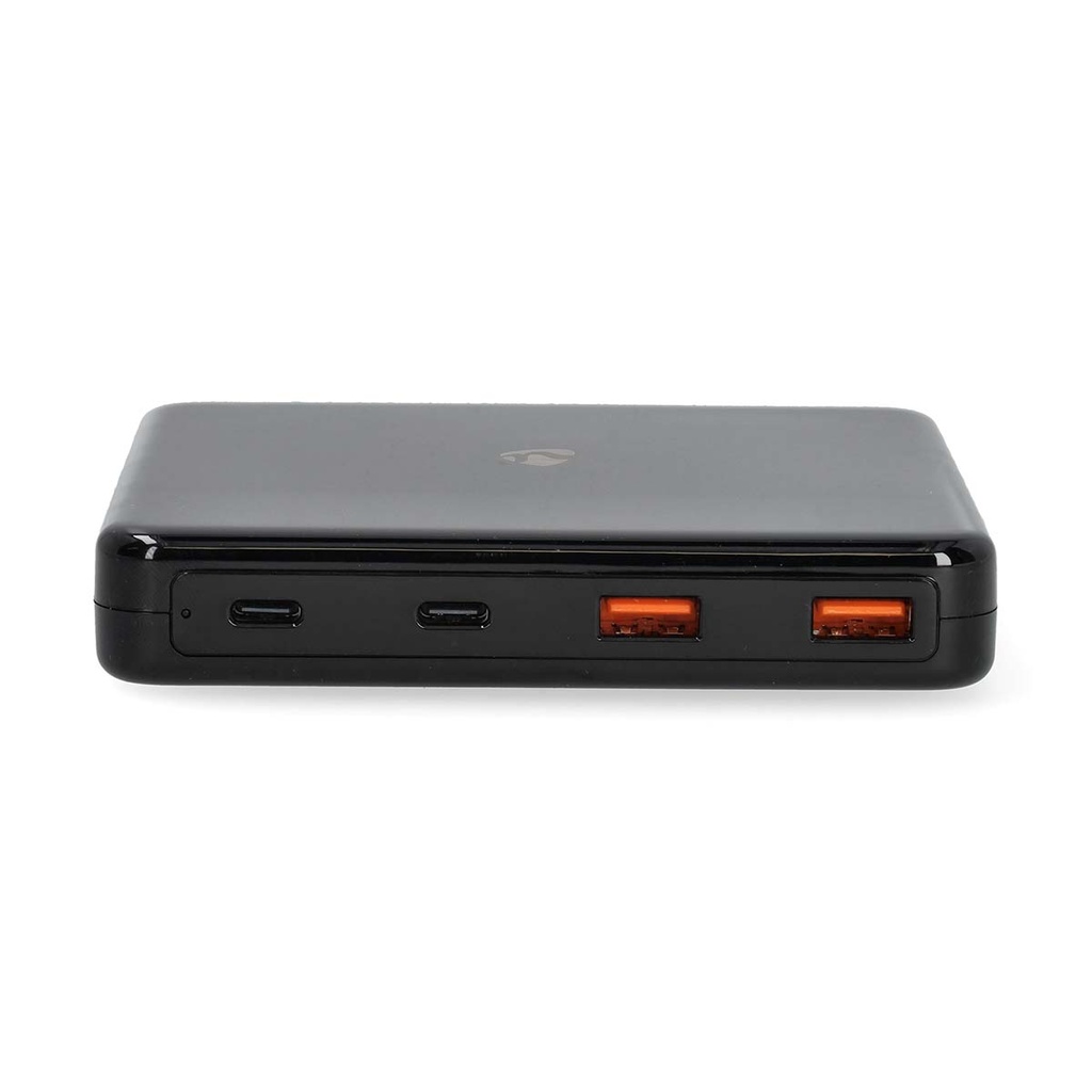 Nedis DCGPD65W100BK Bureaulader 65 W Outputs: 4 USB-A / USB-C Zwart