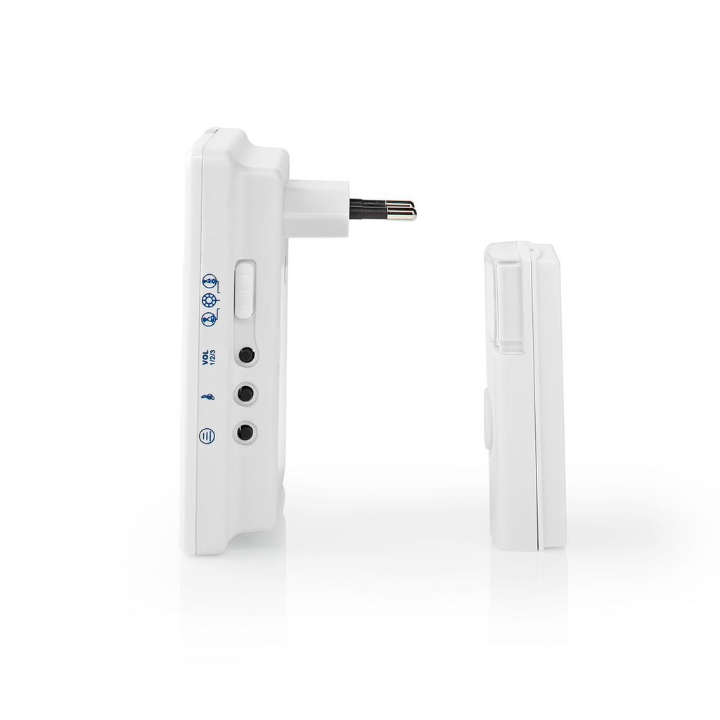 Nedis DOORB223CWT Draadloze Deurbelset Netvoeding 80 dB 300 IP44 Wit