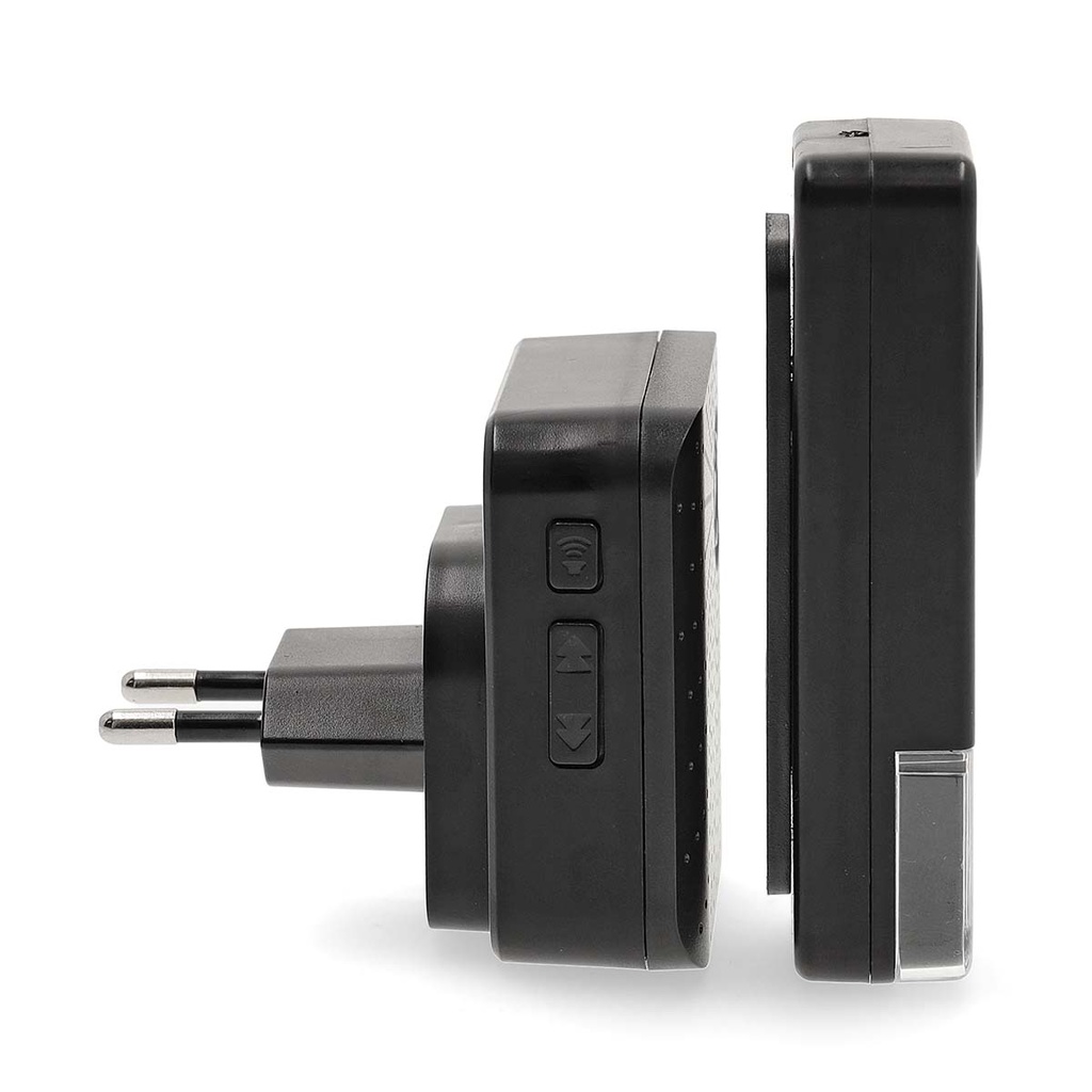 Nedis DOORB310BK2 Draadloze Deurbelset Netvoeding 110 dB 150 m IP55 2 Ontvangers Zwart