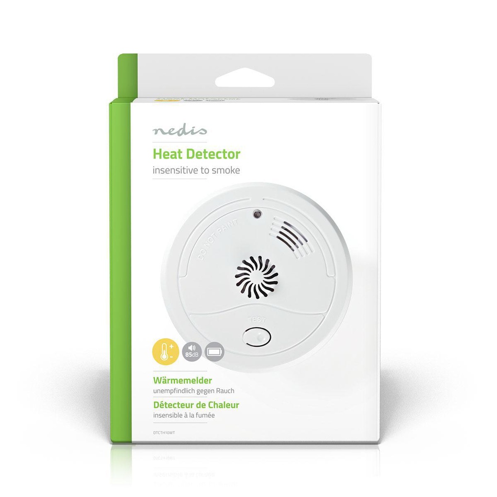 Nedis DTCTH10WT Hittemelder Batterij Gevoed 1 Jaar 85 dB Wit