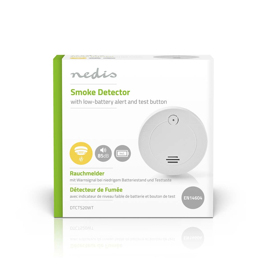 Nedis DTCTS20WT Rookmelder Batterij Gevoed 1 Jaar 85 dB Wit