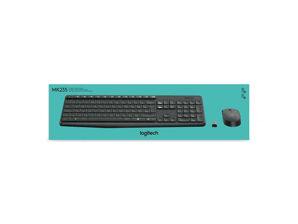Logitech MK235 Draadloos Toetsenbord en Muis Combo Grijs
