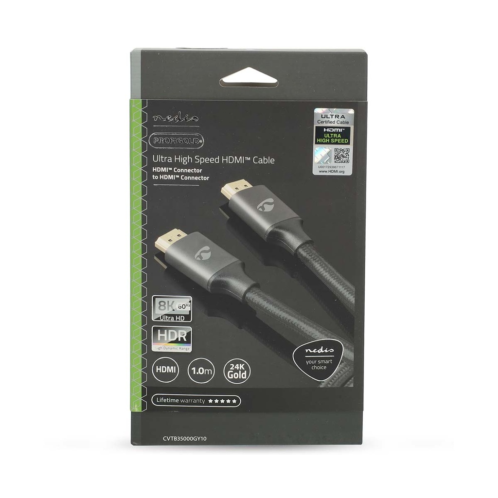 Nedis CVTB35000GY10 HDMI 2.1 Kabel 8K@60Hz 1m Zwart