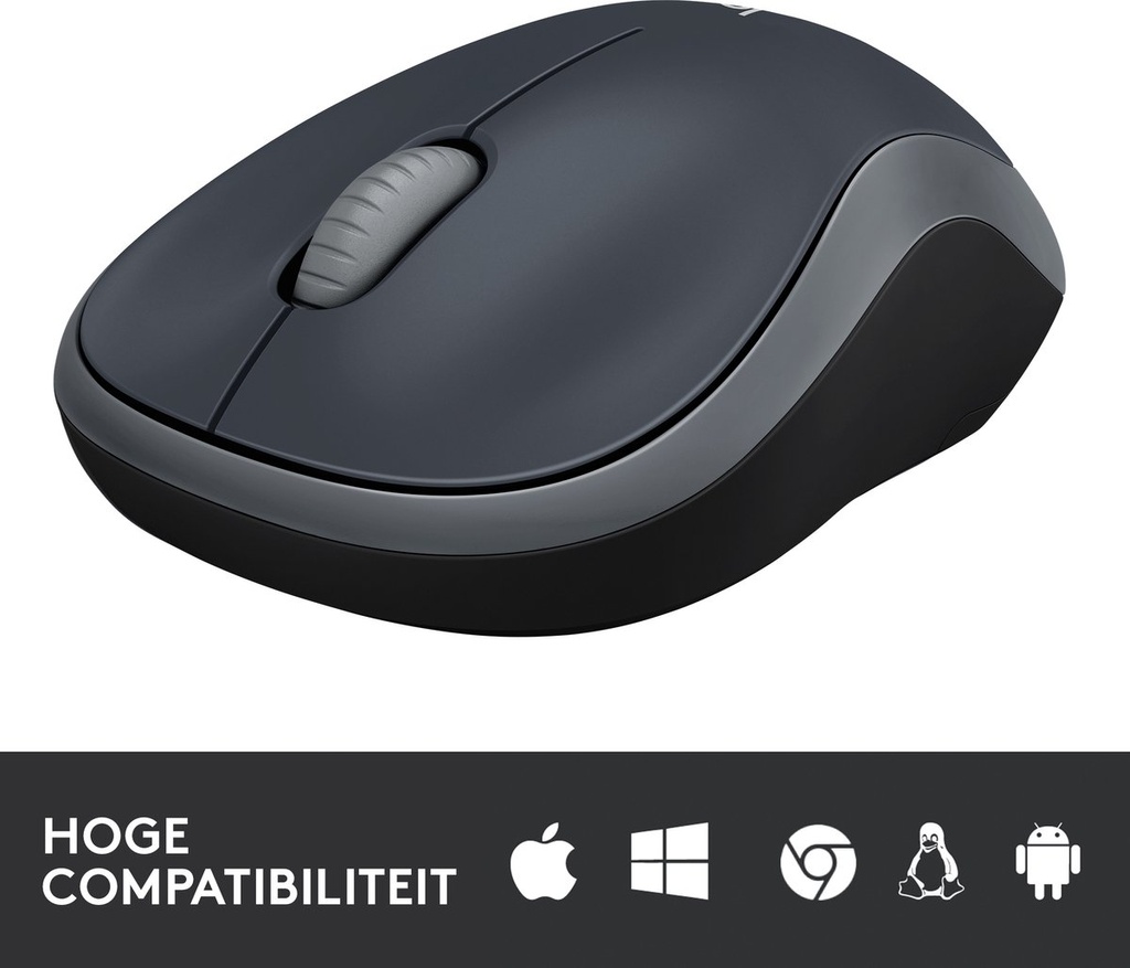 Logitech Draadloze muis M185 1000DPi Grijs