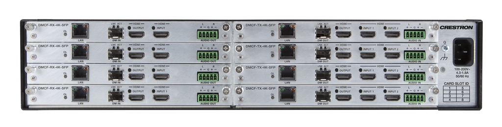Crestron DMF-CI-8 DigitalMedia-kaartbehuizing met 8 sleuven voor DM-NVX-C en DMCF
